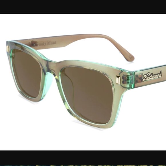 New Knockaround Sunglasses, Seventy Nines in Aged Sage and Amber - Picture 1 of 5